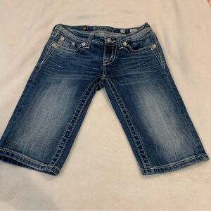 Miss me Bermuda shorts girls size 14.  Embellished with flag on back pocket